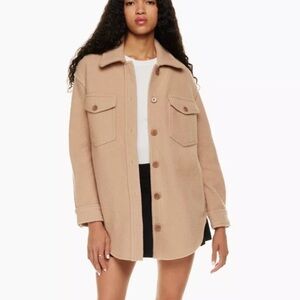 Aritzia Wilfred Free, Ganna Shirt Jacket, XS, Tan NWT